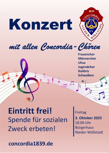 Chorkonzert der Concordia Nieder-Wöllstadt